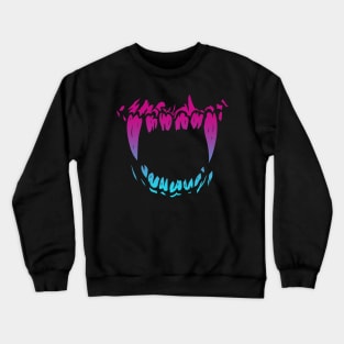 Monster Mouth Large Fang Teeth Vaporwave Crewneck Sweatshirt